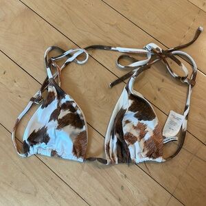 WeWoreWhat Cowhide Bikini Top